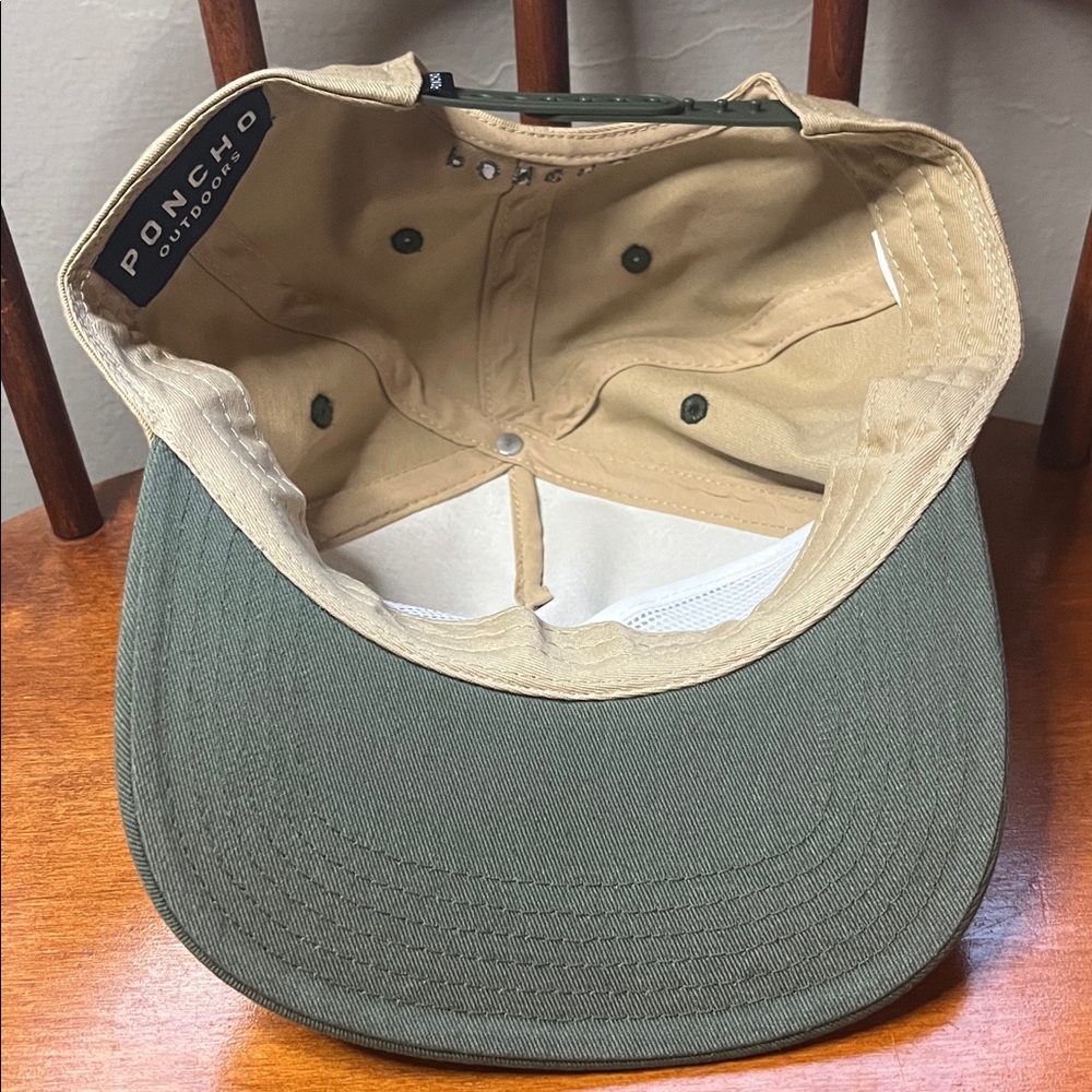 Poncho Outdoors Tan and Green Snapback Hat - Picture 7 of 9